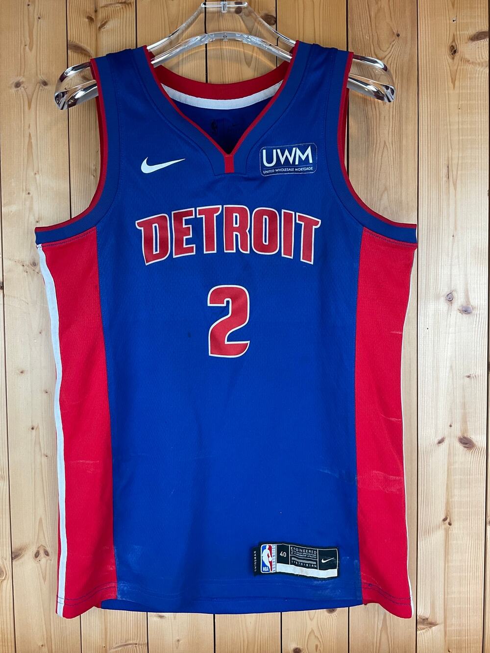 Nike Swingman Detroit Pistons #2 Cade Cunningham Jersey, Blue- Size S (40)